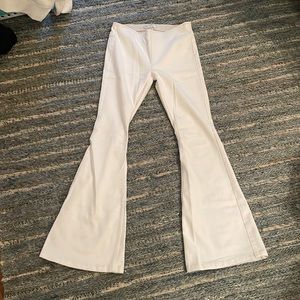 Free People off white extra flare spandex pants